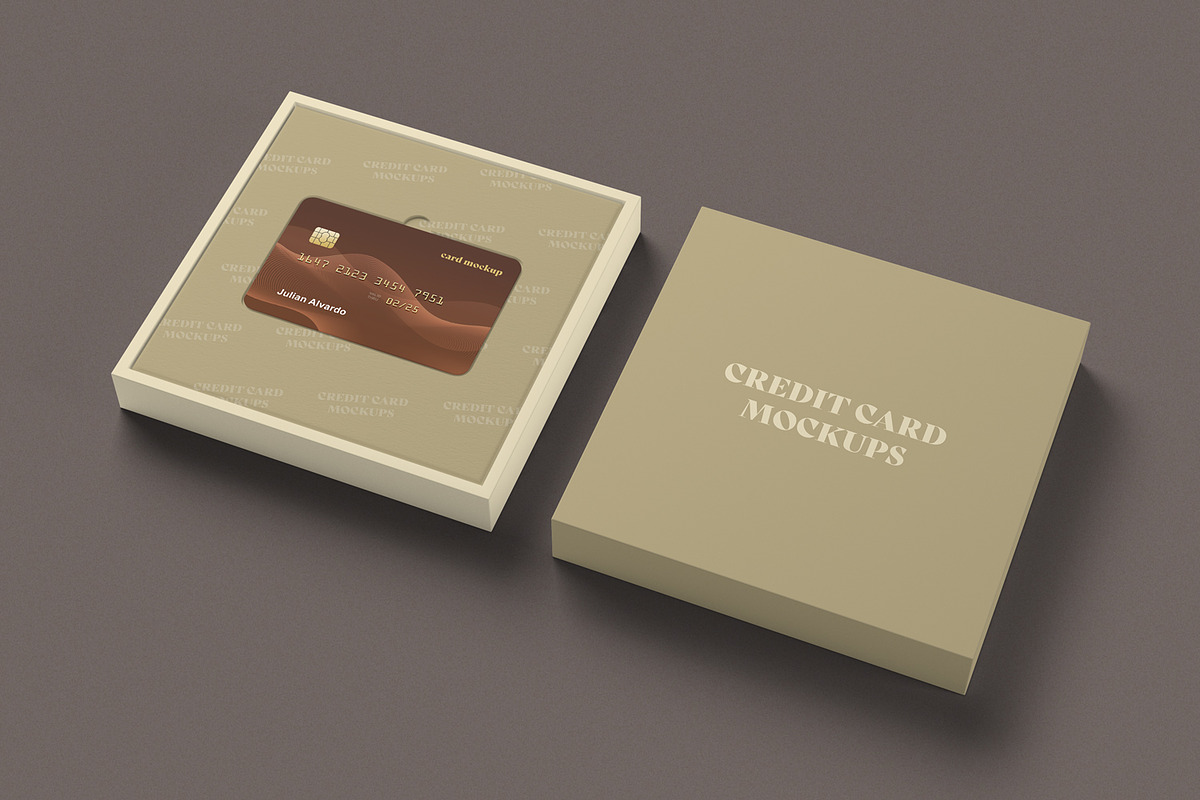 Credit Card with Box Mockups, a Mockup by artimasa (Photo 3 of 7)
