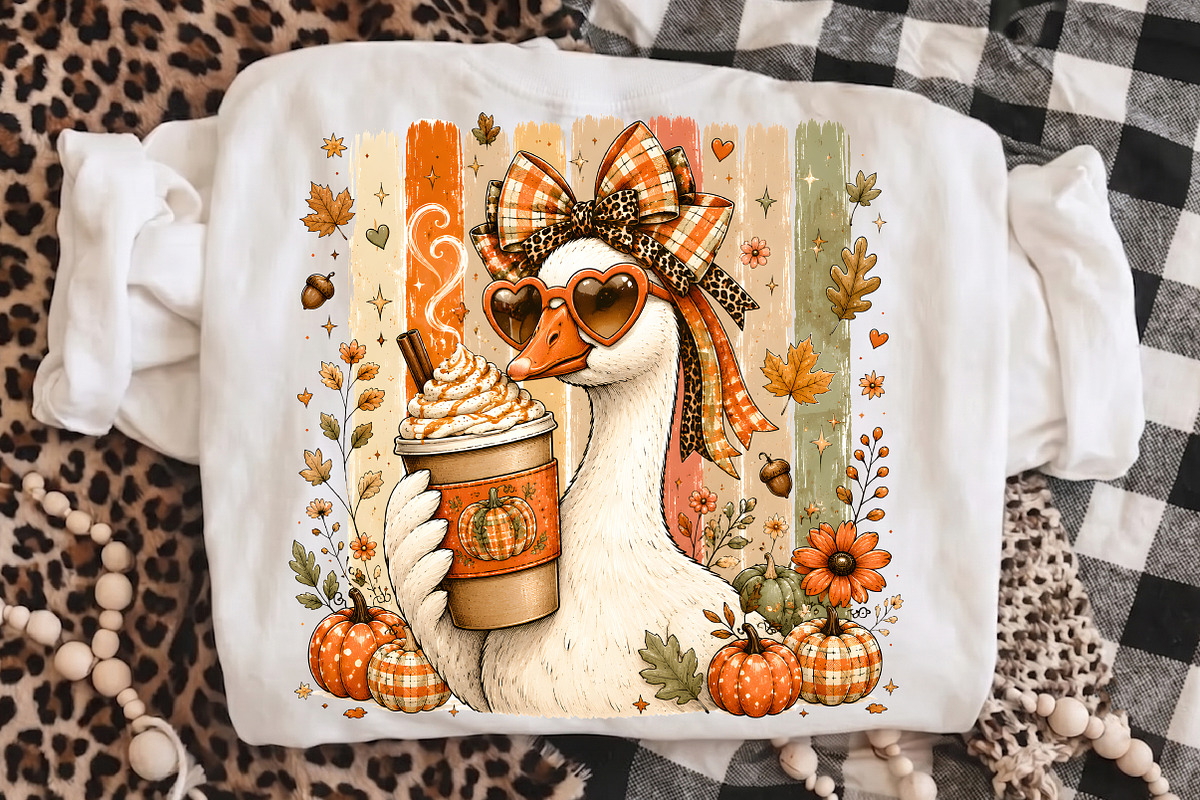 Preppy Fall Goose PNG,Coquette Fall, a Seasonal Illustration by Libby Wishes (Photo 3 of 3)