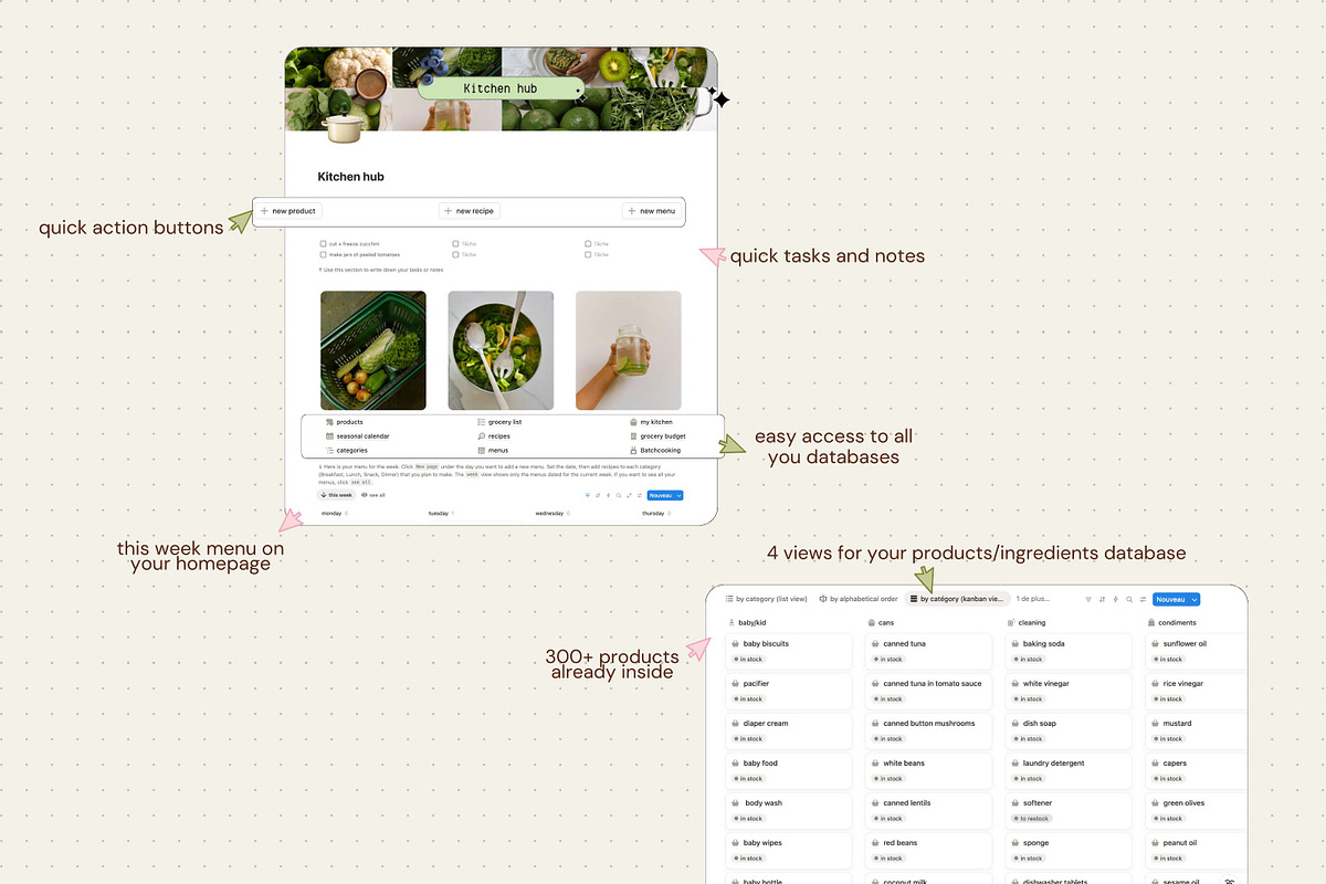 Kitchen hub - Notion template preview 6