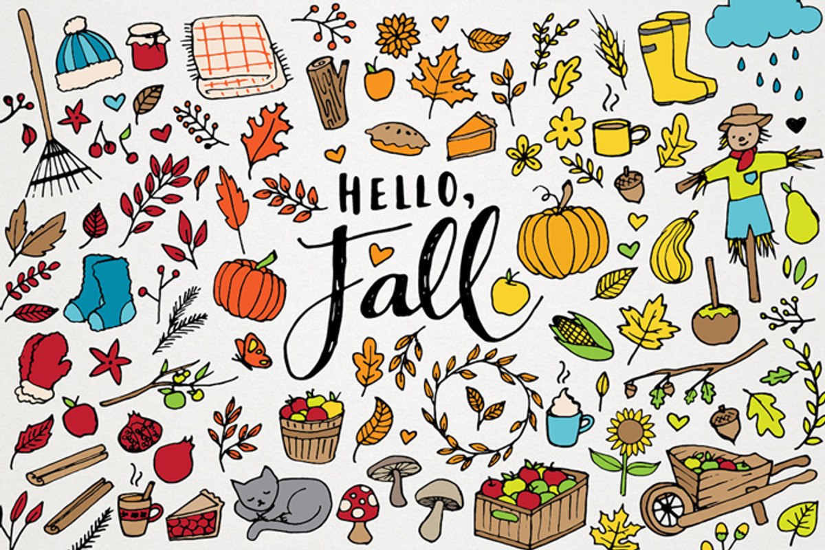 Hello Fall! Autumn 100+ Clipart Set, a Seasonal Illustration by Lemonade Pixel (Photo 1 of 3)