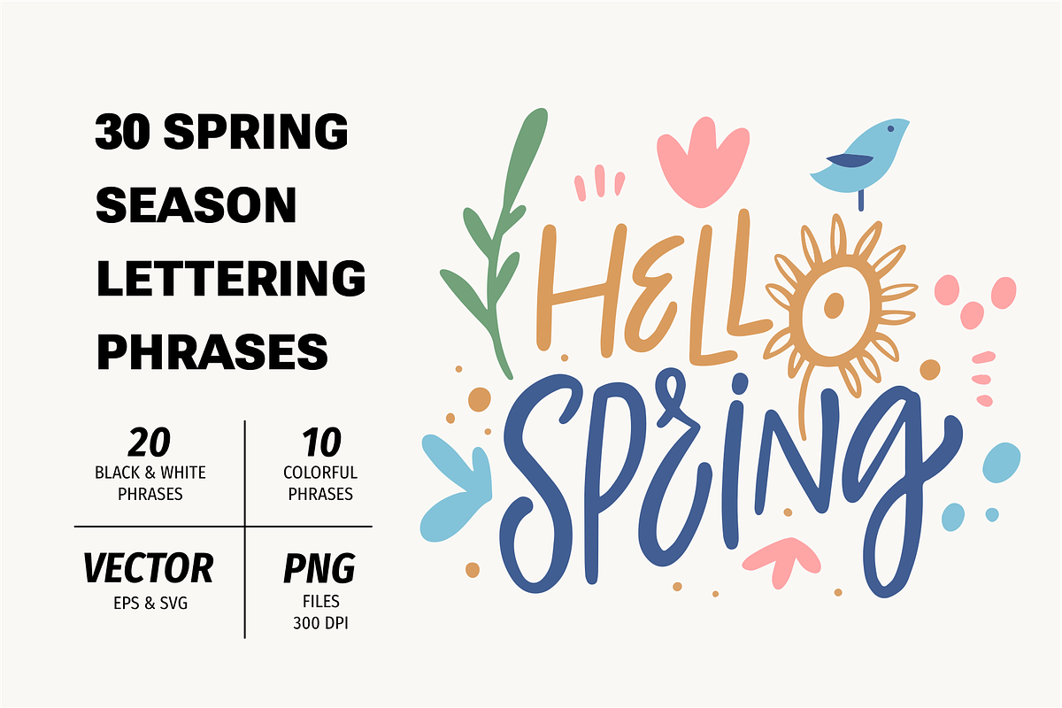 Spring Lettering & Floral Quotes, a Seasonal Illustration by Oktyabr (Photo 7 of 7)