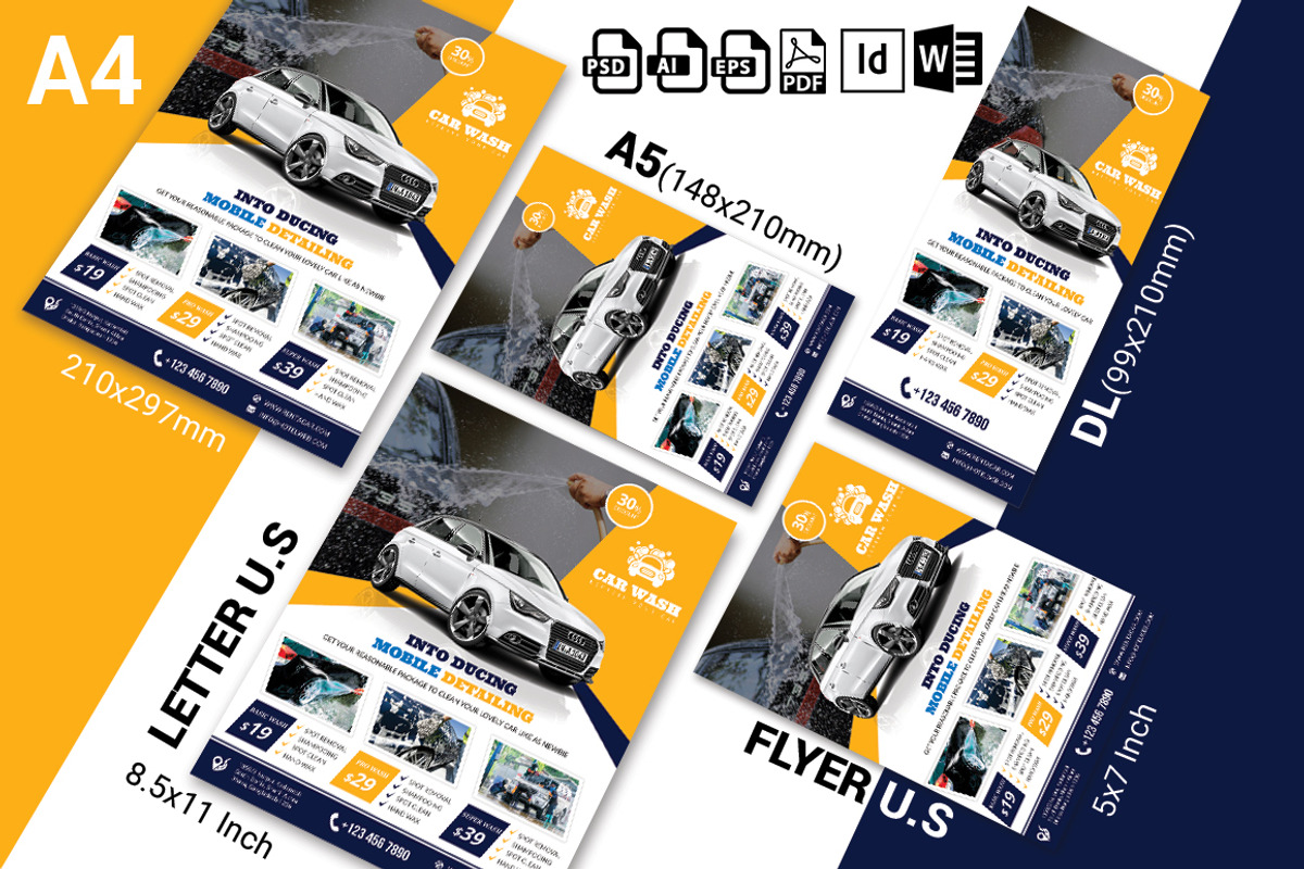 10 Car Wash Flyers Bundle 90% OFF, a Flyer Template by Imagine Design Studio (Photo 12 of 22)