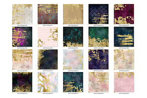 Gold Foil Grunge Textures