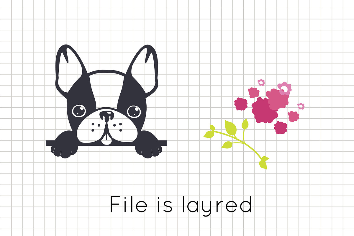 French bulldog clipart, an Animal Illustration by Elena Nesterova (Photo 2 of 4)
