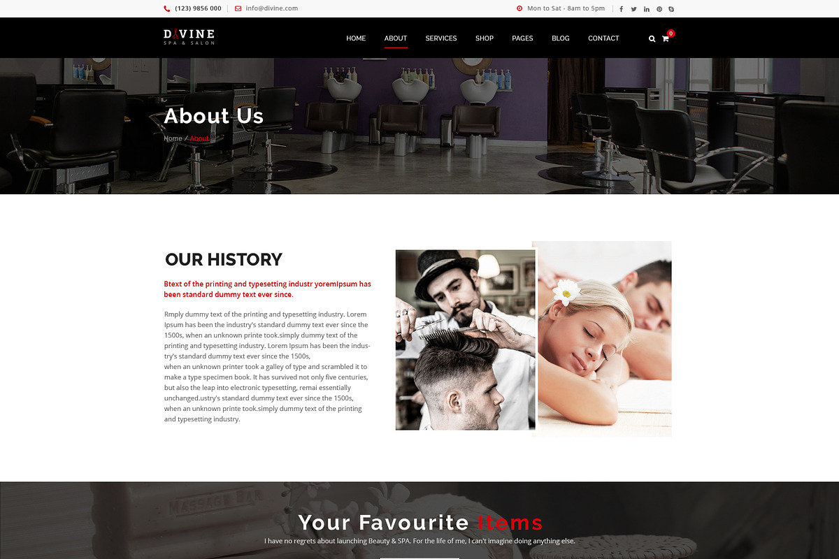 Divine - Photoshop Template, a Websites & App Template by DigitalCenturySF (Photo 3 of 13)