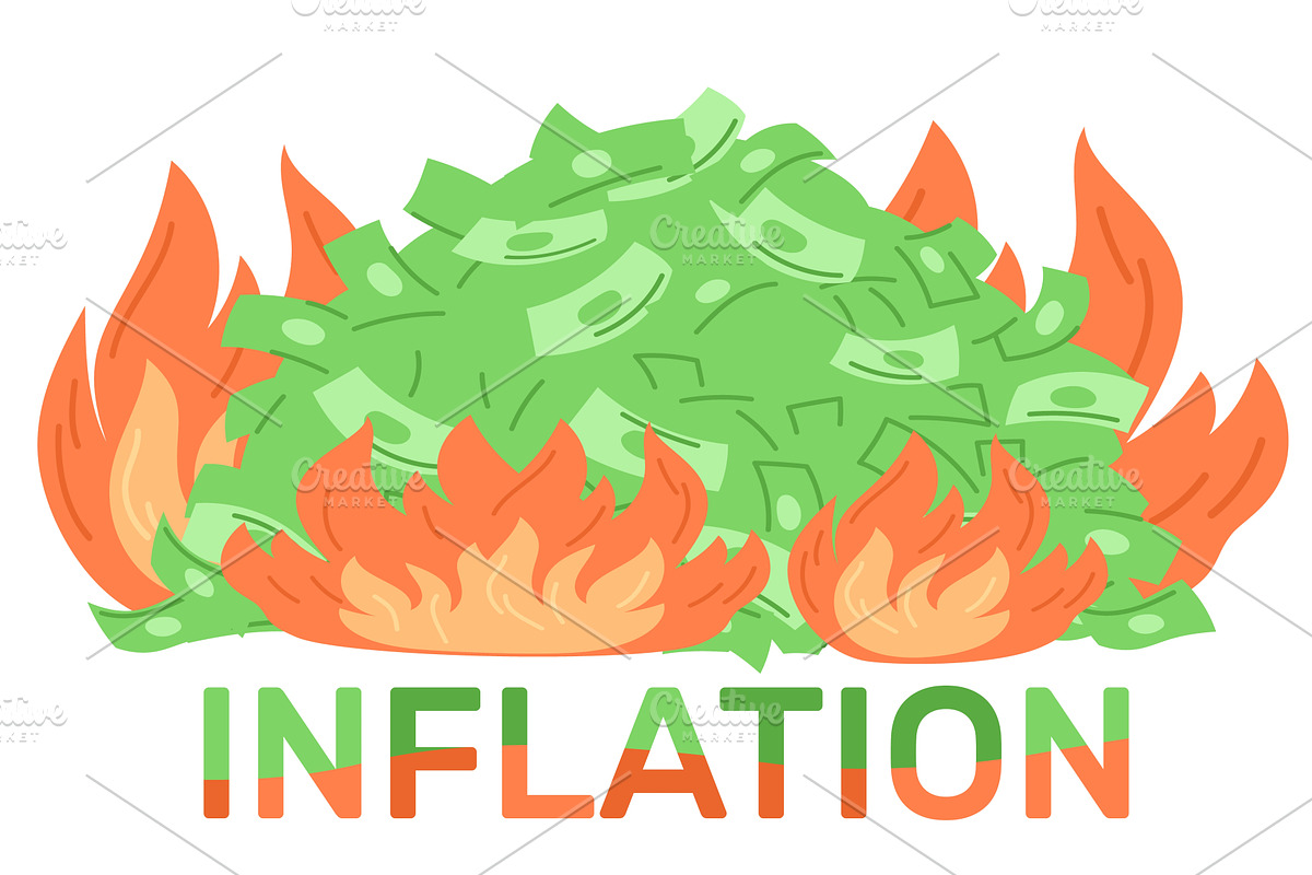 Inflation of paper money bills, a Finance Illustration by Vectorbuum