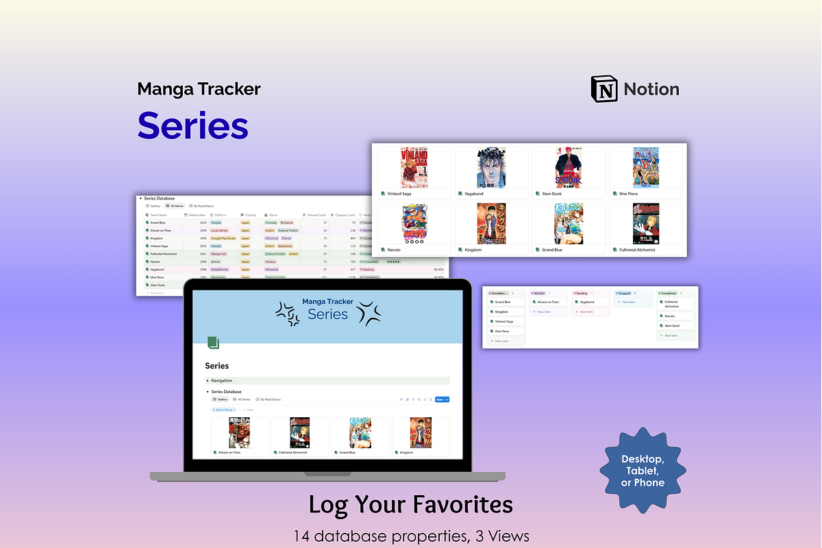 Manga Tracker - Notion preview 2