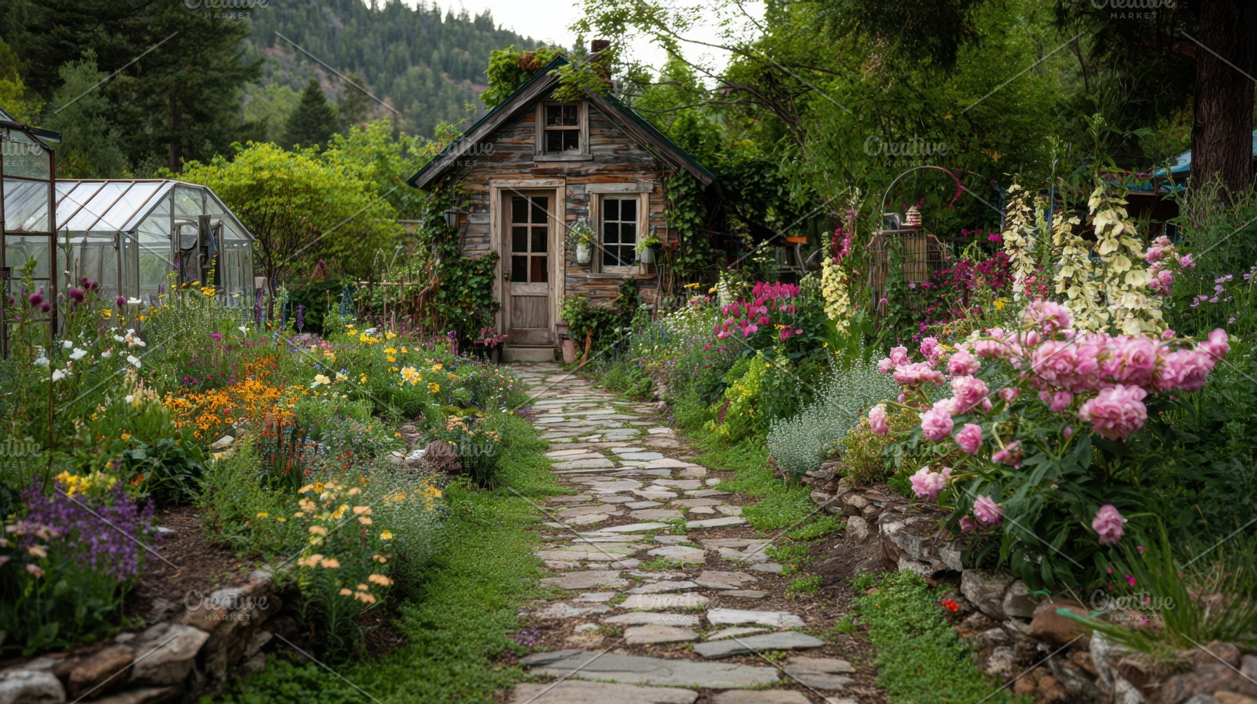 Charming path to a cozy cottage, a Photo by Beautiful things