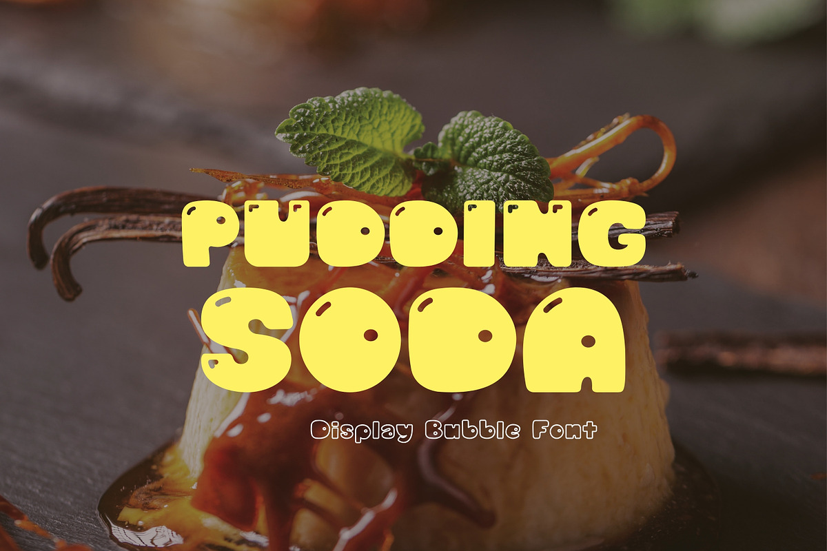 Retro Display Font - Pudding Soda, a Handwritten Font by ZoloDesignHub (Photo 1 of 8)