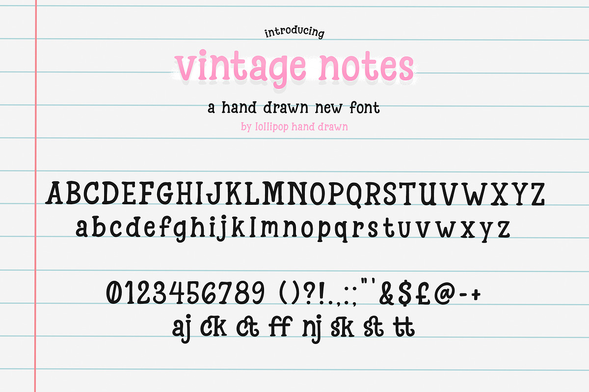 Vintage Notes Font, a Font by Lollipop Hand Drawn (Photo 5 of 6)