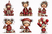 Whimsical Old Lady Birthday Clipart, an Illustration by DreamArtGraphic (Thumbnail 3 of 8)