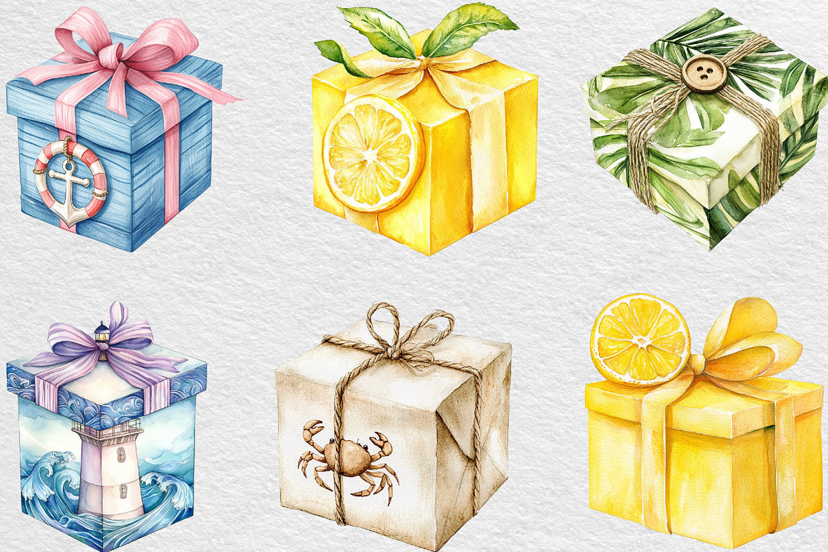Summer Beach Gift Box PNG, an Illustration by Black Bird Studio (Photo 3 of 6)