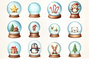 Cute Snow Globe Characters Clipart, an Illustration by CrexoraLab (Thumbnail 4 of 5)