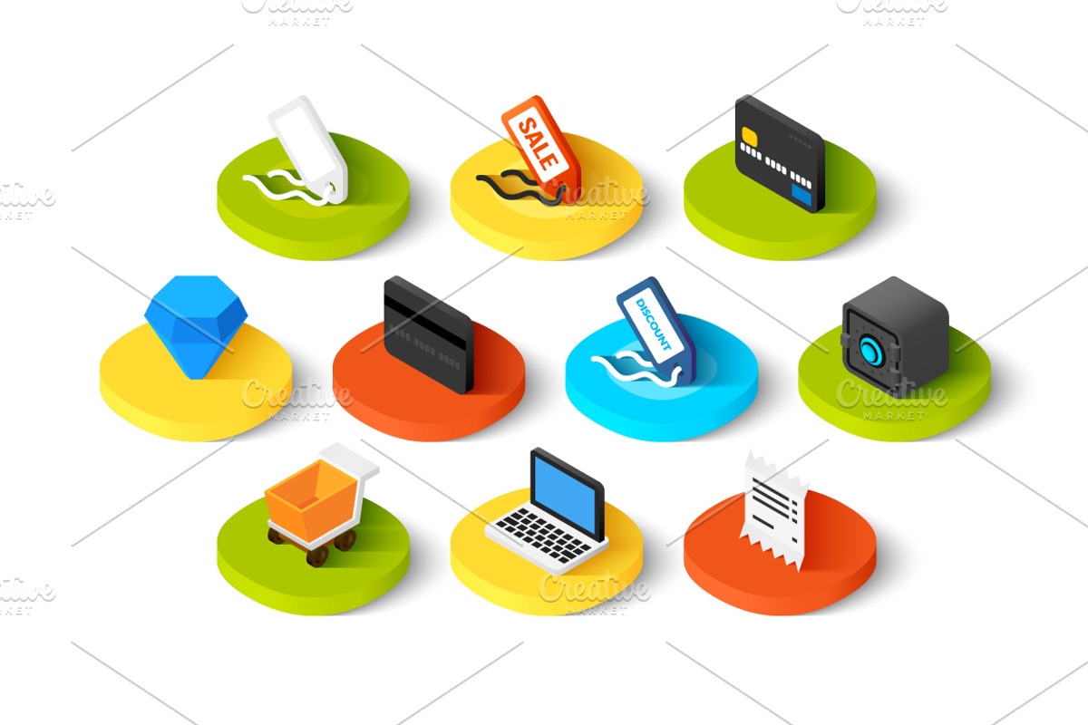 Isometric icons - Shopping, Finance, an Icon by sidmaydesign (Photo 2 of 3)