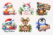 Merry Christmas Animals Clipart, an Illustration by Dream Creation (Thumbnail 2 of 7)