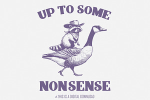 Up To Some Nonsense Raccoon PNG, an Illustration by SharpMarketplace