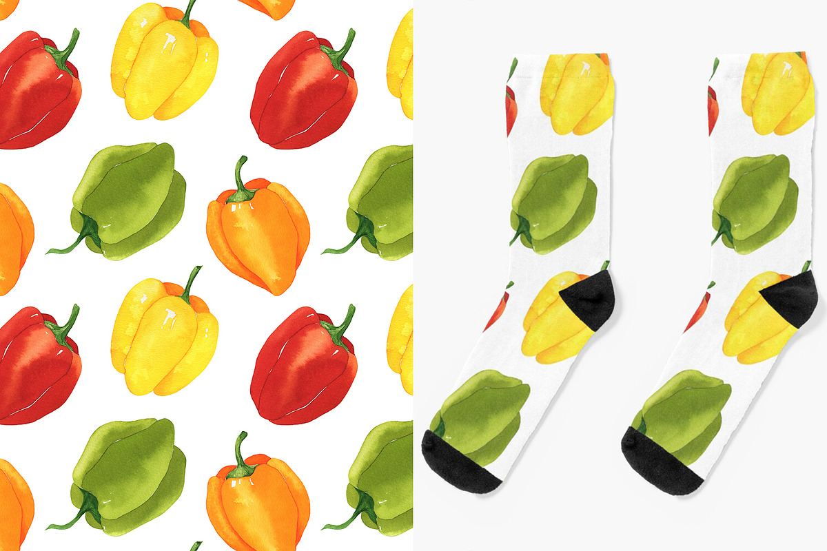 Watercolor peppers, a Food Illustration by Maria's little shop (Photo 5 of 7)