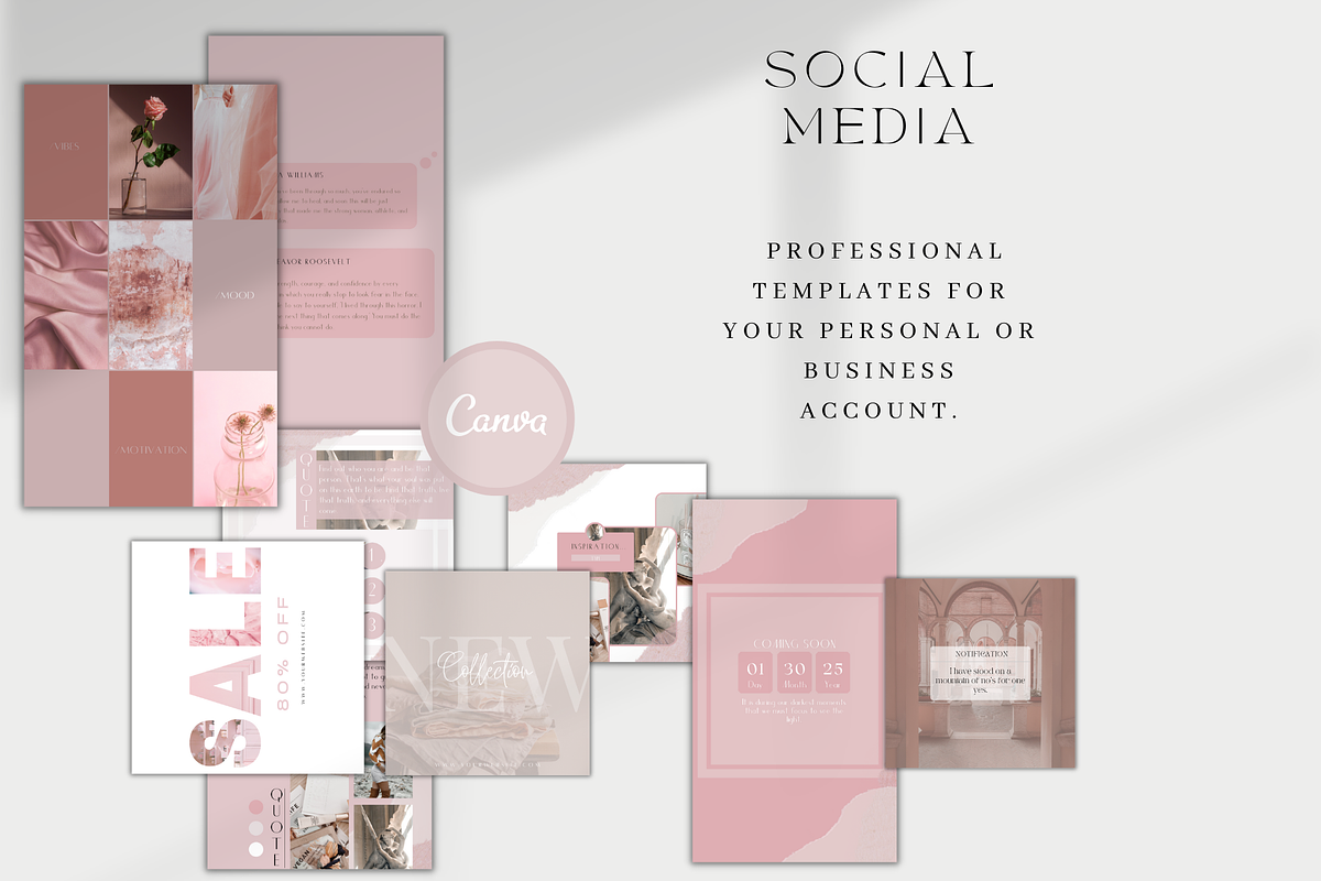 Pink Instagram Canva Mega Bundle, a Social Media Template by BRANDcontent (Photo 4 of 8)