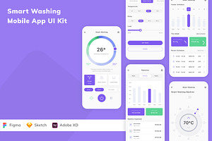 Smart Washing Mobile App UI Kit