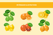 Citrus Fruit Illustrations Set, a Food Illustration by DailyYouth (Thumbnail 3 of 5)