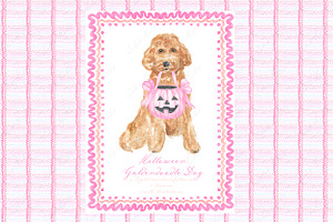 Halloween Goldendoodle Dog bucket, a Graphic by LABFcreations