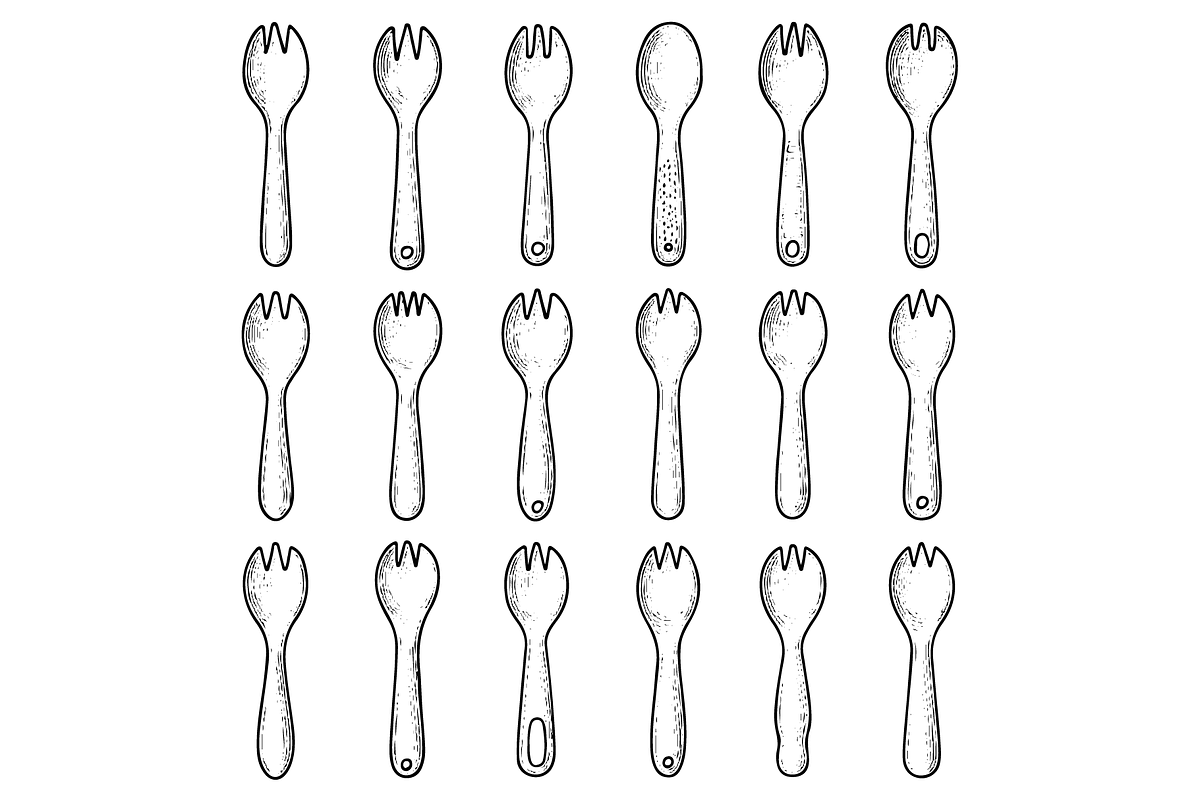 Minimalist Forks and Spoons Design, an Object Graphic by RT Studio (Photo 2 of 3)