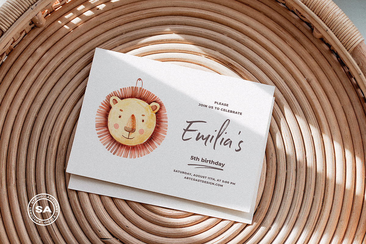 Kids Cards Mockup, an Invitation Template by Artcoast Studio (Photo 6 of 7)