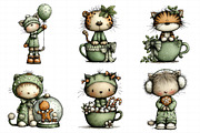 Christmas Cat Clipart Bundle, an Illustration by Daily.Designs (Thumbnail 3 of 5)