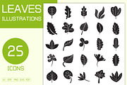 Leaf Glyph Icons Set, a Solid Icon by Designfour (Thumbnail 1 of 7)