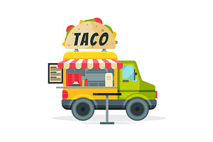 Taco Food Truck, Street Meal Van, a Food Illustration by TopVectors