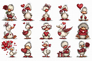 Whimsical Valentine Duck Clipart, an Illustration by Libby Wishes (Thumbnail 3 of 7)