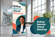 Rollup Banner Stand Mockup, an Advertising Mockup by studiogstock (Thumbnail 1 of 2)
