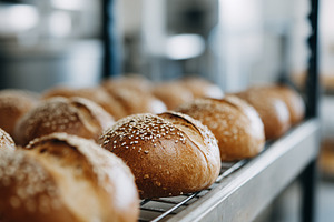 Close up view of freshly baked buns, a Food & Drink Photo by MistyDay