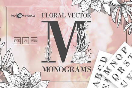 Floral Vector Monograms