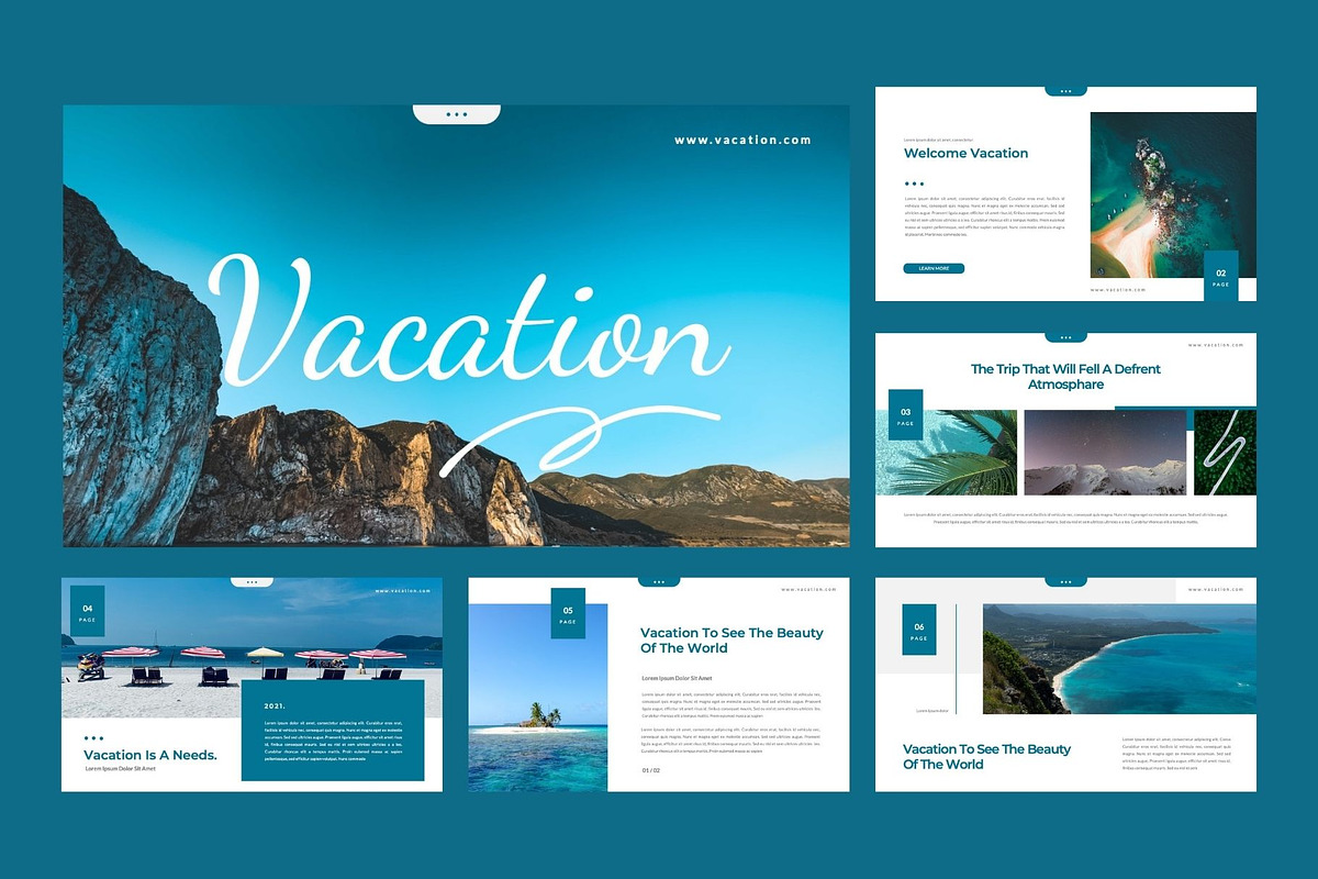 VACATION  Business PowerPoint, a Presentation Template by Rizki Herdian (Photo 2 of 6)