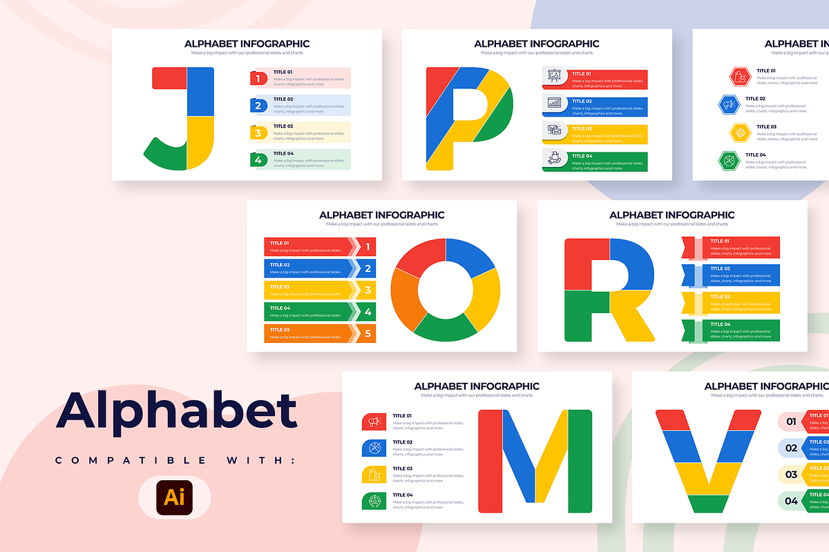 Alphabet Illustrator Templates, a Presentation Template by Slidesmash (Photo 1 of 4)