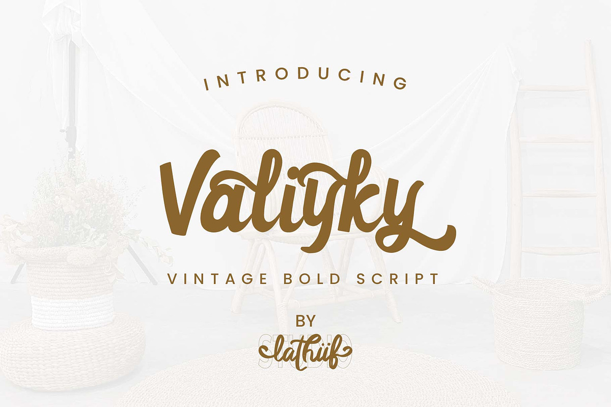 Valiyky - Vintage Bold Script, a Script Font by Zeatype (Photo 1 of 8)