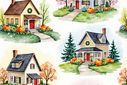 Homes Seamless Pattern, a Pattern Graphic by PLUM&FIGS (Thumbnail 2 of 6)