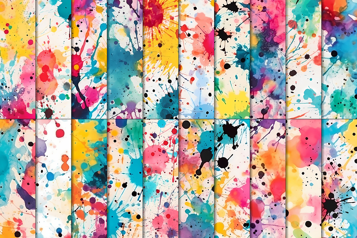 20 Seamless Grunge Color Splashes, a Pattern Graphic by Nordic Design (Photo 4 of 9)