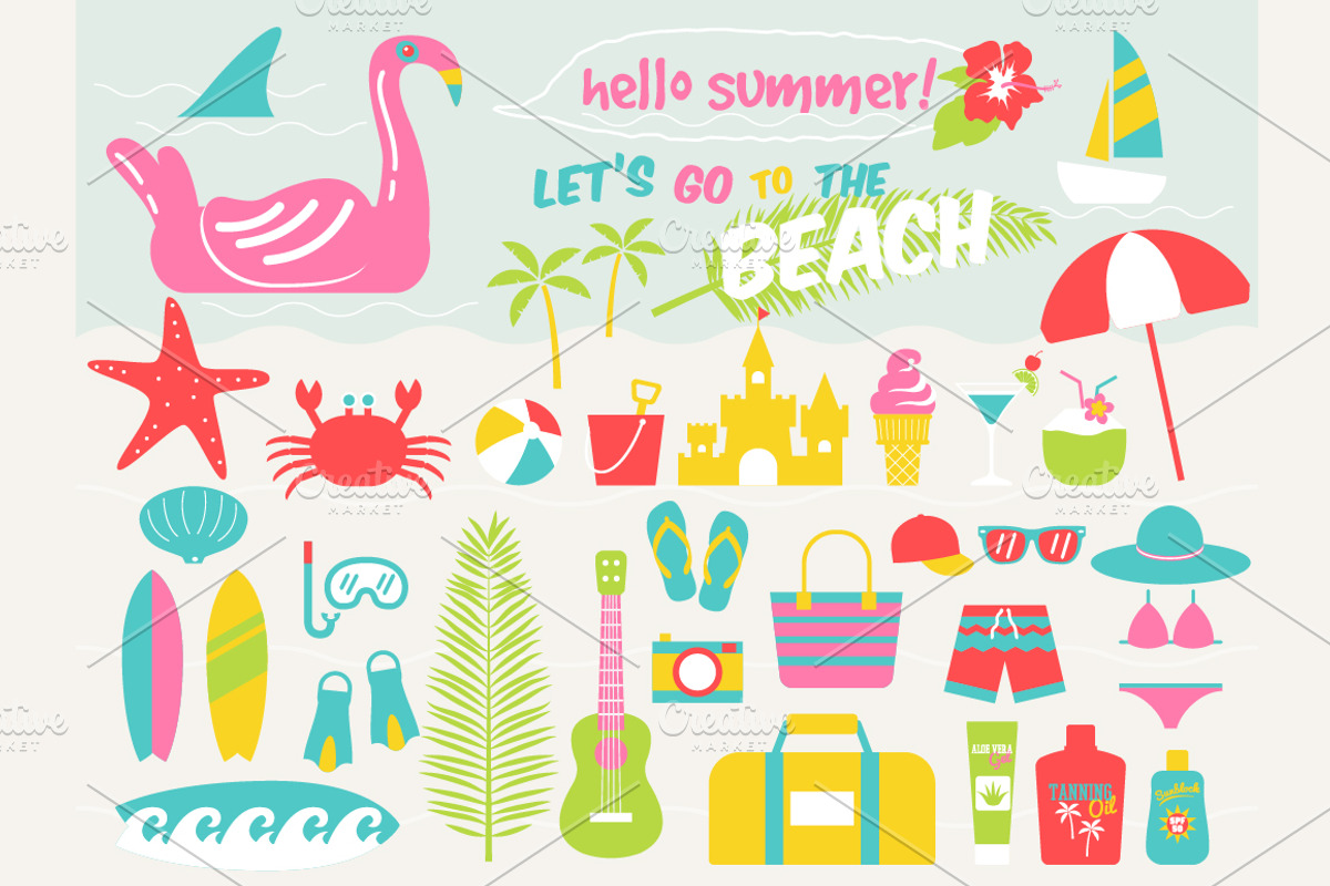Let's go to the beach illustrations, an Illustration by faitotoro