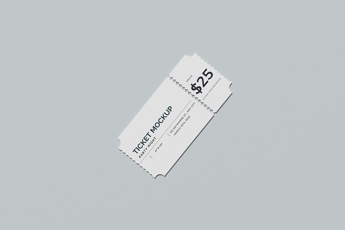 Ticket Mockup, a Books & Magazine Mockup by mahhyud (Photo 5 of 5)