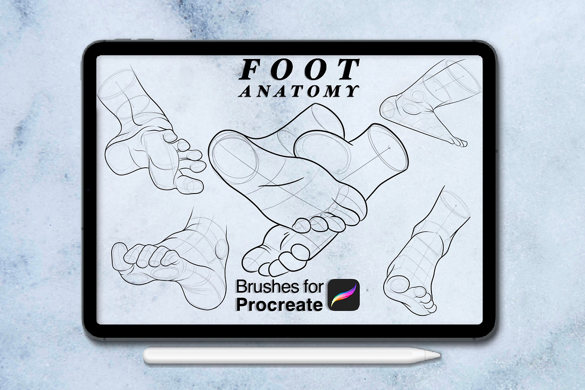 100 foots anatomy procreate brushes, a Brush Add-On by Arts For Peace (Photo 7 of 7)