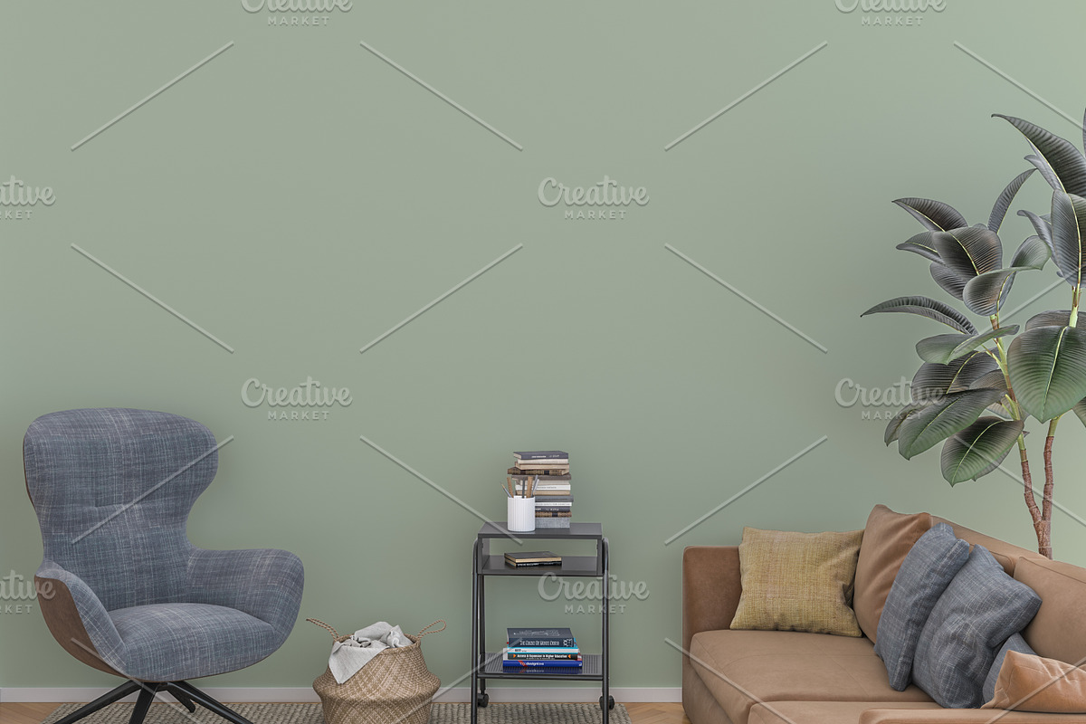 Wall mockup - wallpaper mock up, a Product Mockup by Hunny Badger (Photo 3 of 6)