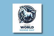 World Horse Day Banner Template, a Social Media Template by nandinigraphics (Thumbnail 2 of 3)