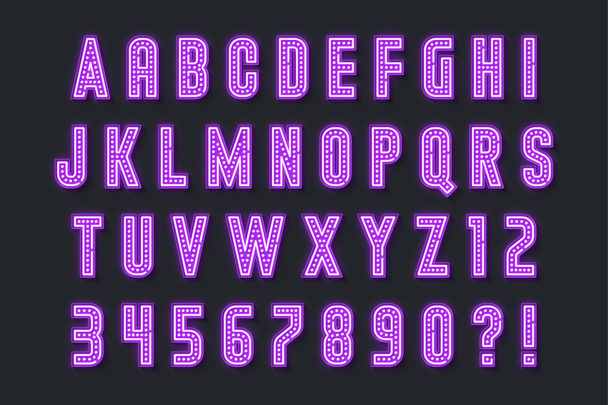 Retro LEDs and neon show alphabet, an Object Graphic by RevelStockart (Photo 12 of 12)