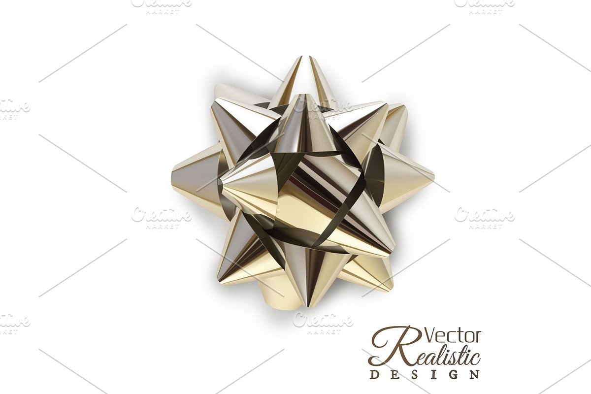 Vector realistic design of silver bow isolated on white background, an Object Graphic by Cattleya