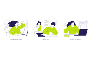 College exams isolated cartoon, an Education Illustration by Visual Generation