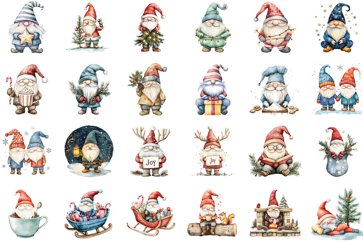 Cozy Christmas Gnomes Clipart, an Illustration by Sublimation Artist (Photo 2 of 6)
