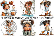 Valentine Coffee Girl Clipart, an Illustration by OK Design (Thumbnail 2 of 6)