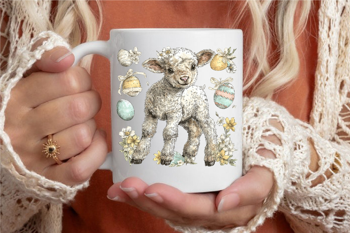 Whimsical Easter Sheep Clipart, an Illustration by designcity5 (Photo 3 of 5)